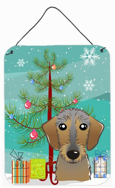 Christmas Tree and Wirehaired Dachshund Wall or Door Hanging Prints BB1605DS1216 by Caroline's Treasures