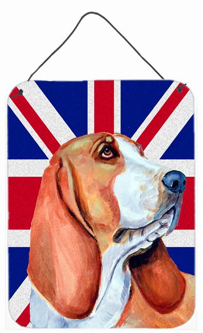 Basset Hound with English Union Jack British Flag Wall or Door Hanging Prints LH9484DS1216 by Caroline's Treasures