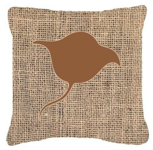 Stingray Burlap and Brown   Canvas Fabric Decorative Pillow BB1094 - the-store.com