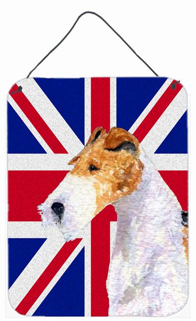 Fox Terrier with English Union Jack British Flag Wall or Door Hanging Prints SS4920DS1216 by Caroline's Treasures