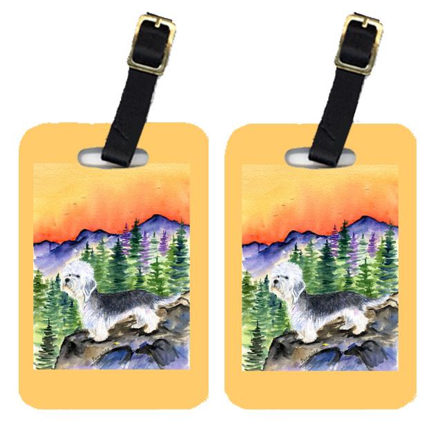 Caroline's Treasures Dandie Dinmont Terrier Luggage Tags – Set of 2 Durable Bag Tags with Straps