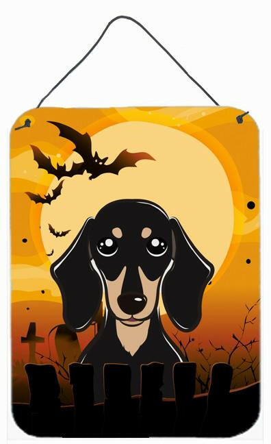 Halloween Smooth Black and Tan Dachshund Wall or Door Hanging Prints BB1773DS1216 by Caroline's Treasures