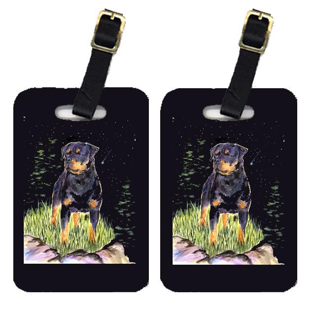 Starry Night Rottweiler Luggage Tags Pair of 2 by Caroline&#39;s Treasures