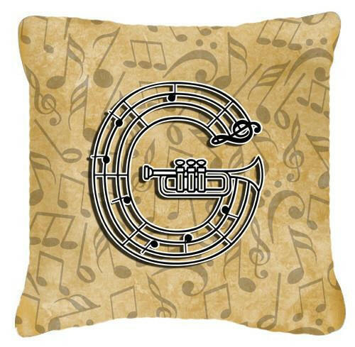 Letter G Musical Instrument Alphabet Canvas Fabric Decorative Pillow CJ2004-GPW1414 by Caroline&#39;s Treasures