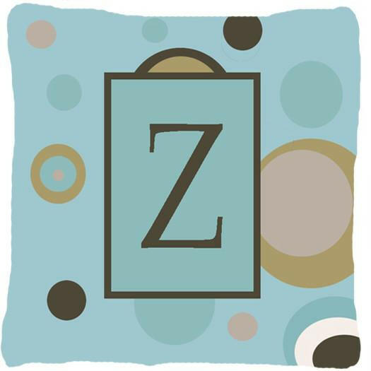 Monogram - Initial Z Blue Dots Decorative   Canvas Fabric Pillow CJ1013 - the-store.com
