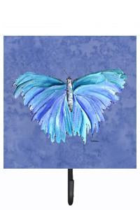 Butterfly on Slate Blue Leash or Key Holder by Caroline's Treasures