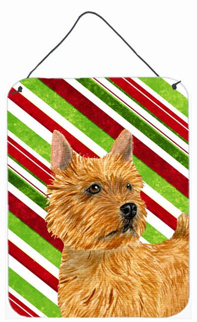 Norwich Terrier Candy Cane Holiday Christmas Metal Wall or Door Hanging Prints by Caroline's Treasures