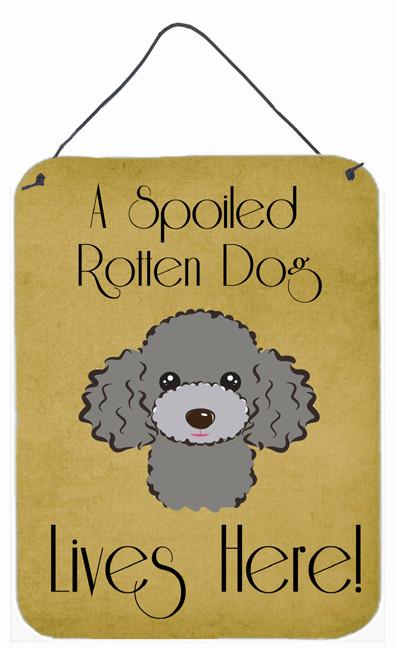 Silver Gray Poodle Spoiled Dog Lives Here Wall or Door Hanging Prints BB1507DS1216 by Caroline's Treasures