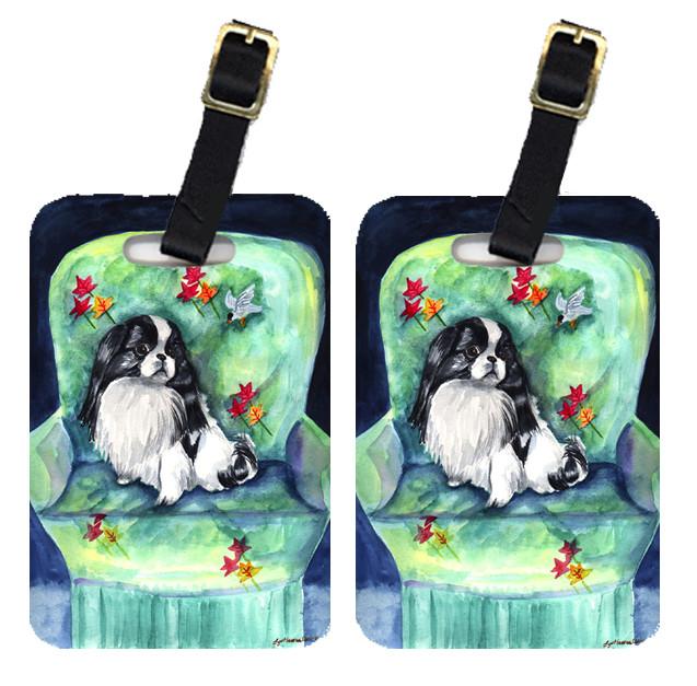Pair of 2 Japanese Chin in Momma&#39;s Chair Luggage Tags by Caroline&#39;s Treasures