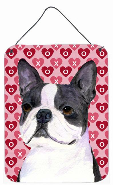 Boston Terrier Hearts Love and Valentine's Day Wall or Door Hanging Prints by Caroline's Treasures