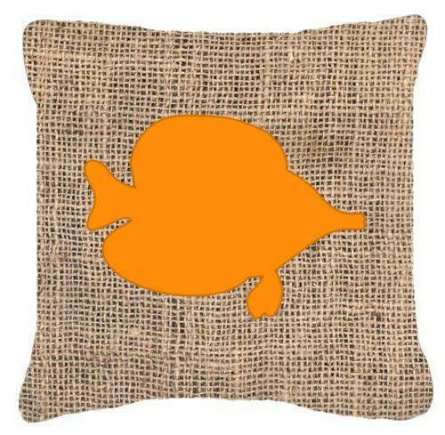 Fish - Tang Fish Burlap and Orange   Canvas Fabric Decorative Pillow BB1023 - the-store.com