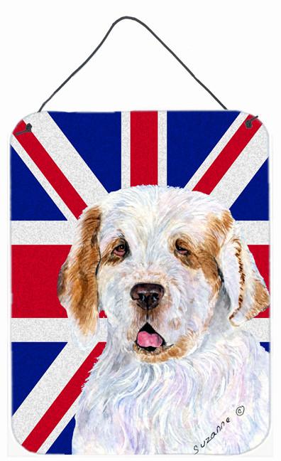 Clumber Spaniel with English Union Jack British Flag Wall or Door Hanging Prints SS4942DS1216 by Caroline&#39;s Treasures