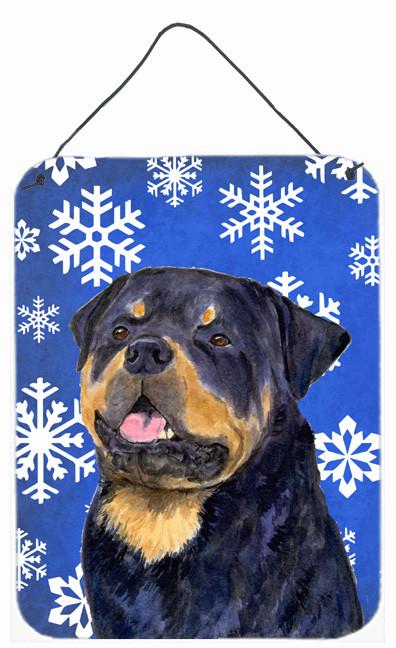 Rottweiler Winter Snowflakes Holiday Wall or Door Hanging Prints by Caroline's Treasures