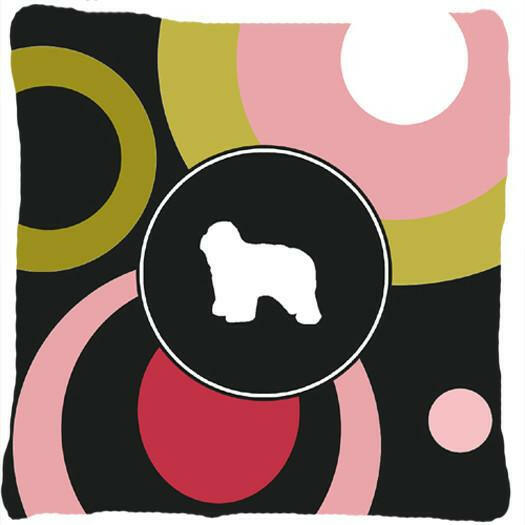 Polish Lowland Sheepdog Decorative   Canvas Fabric Pillow by Caroline&#39;s Treasures