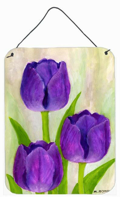Purple Tulips by Maureen Bonfield Wall or Door Hanging Prints BMBO1033DS1216 by Caroline&#39;s Treasures