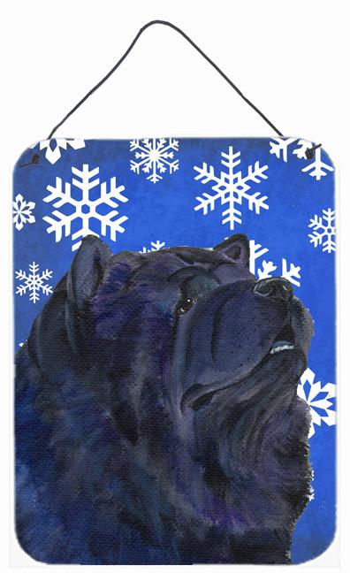 Chow Chow Winter Snowflakes Holiday Aluminium Metal Wall or Door Hanging Prints by Caroline's Treasures