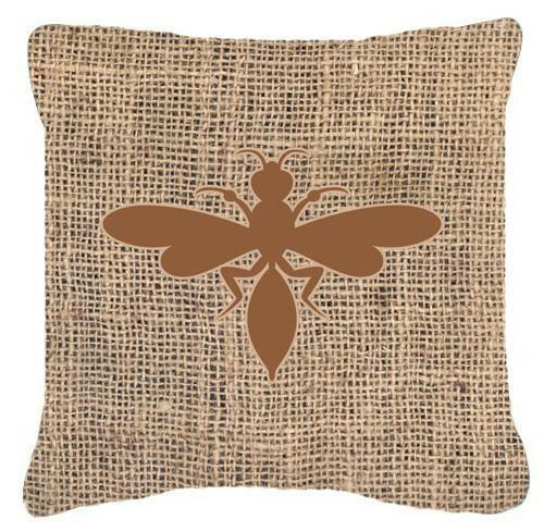 Wasp Burlap and Brown   Canvas Fabric Decorative Pillow BB1054 - the-store.com
