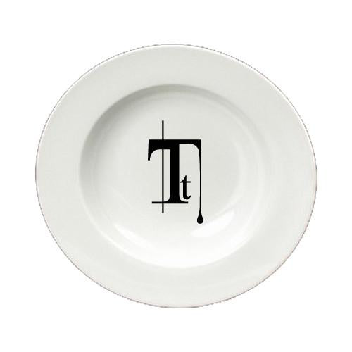 Letter T Initial Monogram Modern Round Ceramic White Soup Bowl CJ1056-T-SBW-825 by Caroline&#39;s Treasures