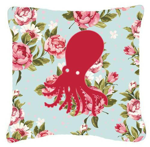 Octopus Shabby Chic Blue Roses   Canvas Fabric Decorative Pillow BB1098 - the-store.com