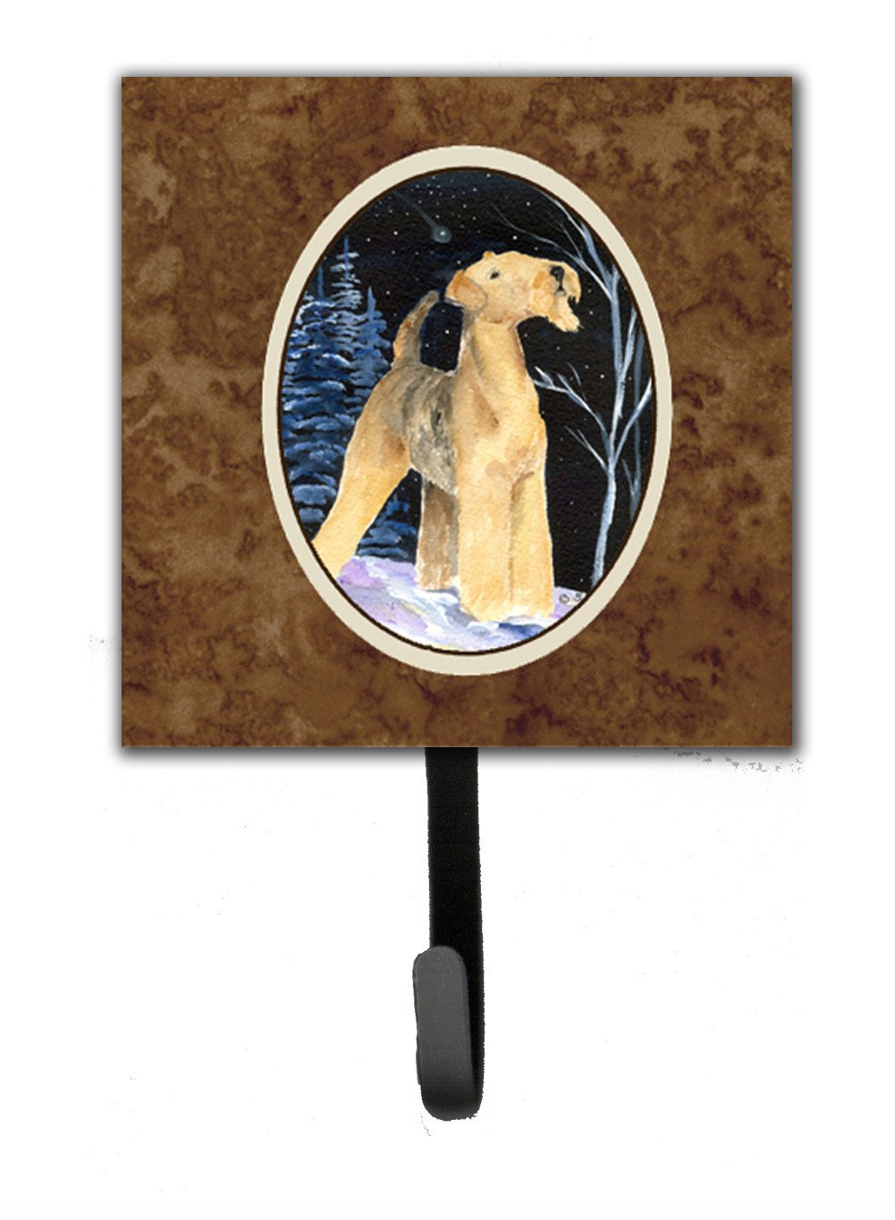 Starry Night Airedale Leash Holder or Key Hook by Caroline's Treasures