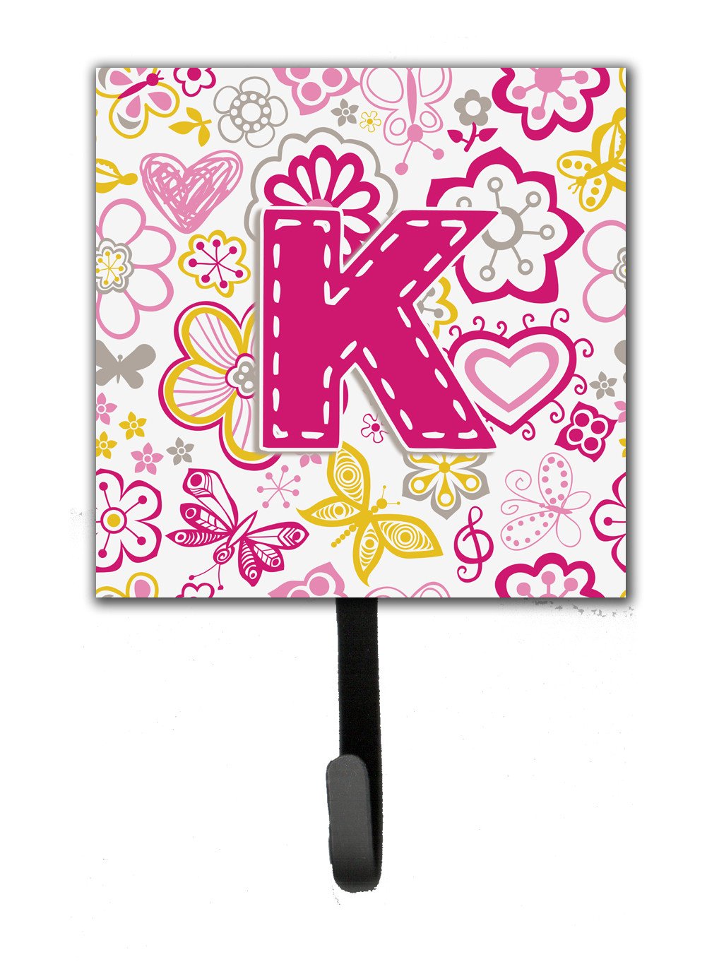 Letter K Flowers and Butterflies Pink Leash or Key Holder CJ2005-KSH4 by Caroline's Treasures
