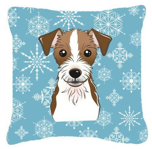 Snowflake Jack Russell Terrier Fabric Decorative Pillow BB1636PW1414 - the-store.com