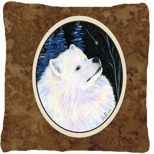 Starry Night Samoyed Decorative   Canvas Fabric Pillow by Caroline's Treasures