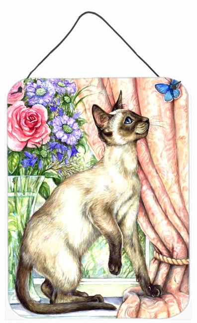 Siamese cat with Butterfly Wall or Door Hanging Prints CDCO0036DS1216 by Caroline&#39;s Treasures