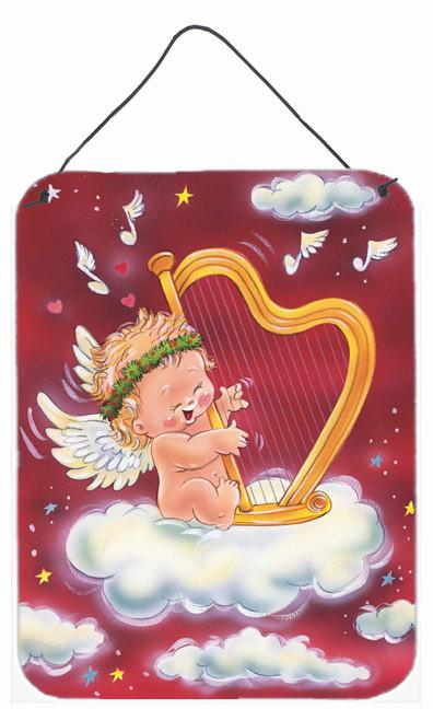 Angels with Harp Valentine&#39;s Wall or Door Hanging Prints AAH7273DS1216 by Caroline&#39;s Treasures