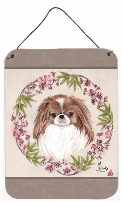 Japanese Chin Wreath of Flowers Wall or Door Hanging Prints MH1009DS1216 by Caroline&#39;s Treasures