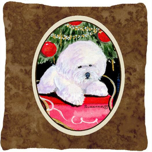 Christmas Tree with  Bichon Frise Decorative   Canvas Fabric Pillow by Caroline&#39;s Treasures