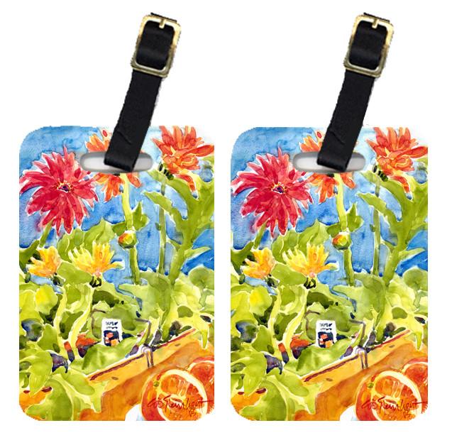 Pair of 2 Flower - Gerber Daisies Luggage Tags by Caroline&#39;s Treasures