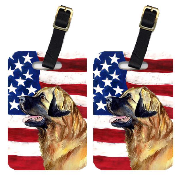 Pair of USA American Flag with Leonberger Luggage Tags LH9032BT by Caroline&#39;s Treasures