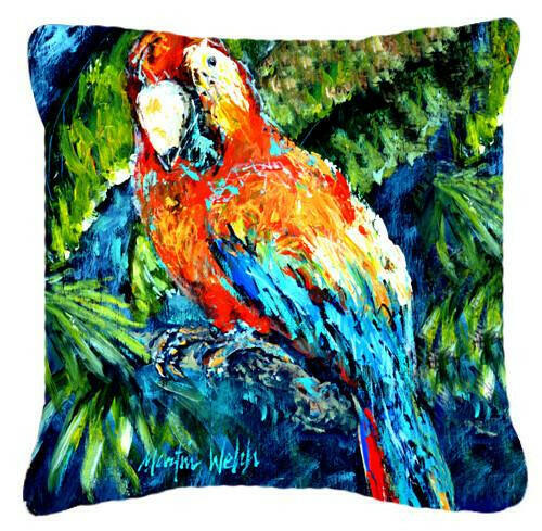 Yo Yo Mama Parrot Canvas Fabric Decorative Pillow MW1204PW1414 by Caroline&#39;s Treasures