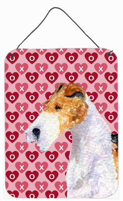 Fox Terrier Hearts Love and Valentine&#39;s Day Wall or Door Hanging Prints by Caroline&#39;s Treasures