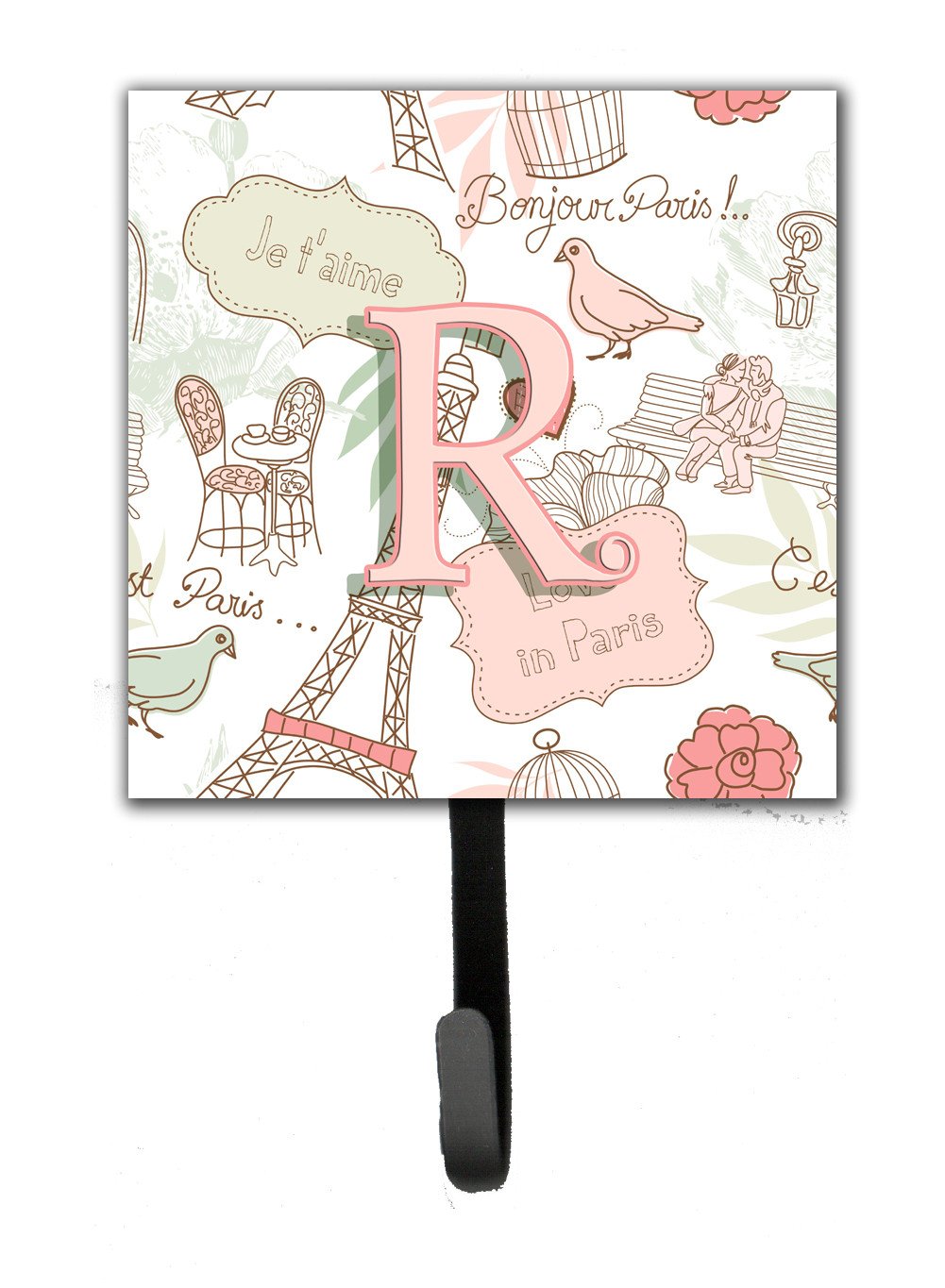 Letter R Love in Paris Pink Leash or Key Holder CJ2002-RSH4 by Caroline&#39;s Treasures