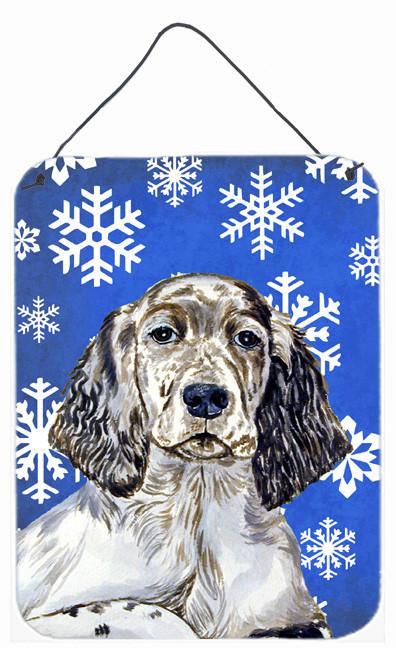 English Setter Winter Snowflakes Holiday Wall or Door Hanging Prints by Caroline&#39;s Treasures
