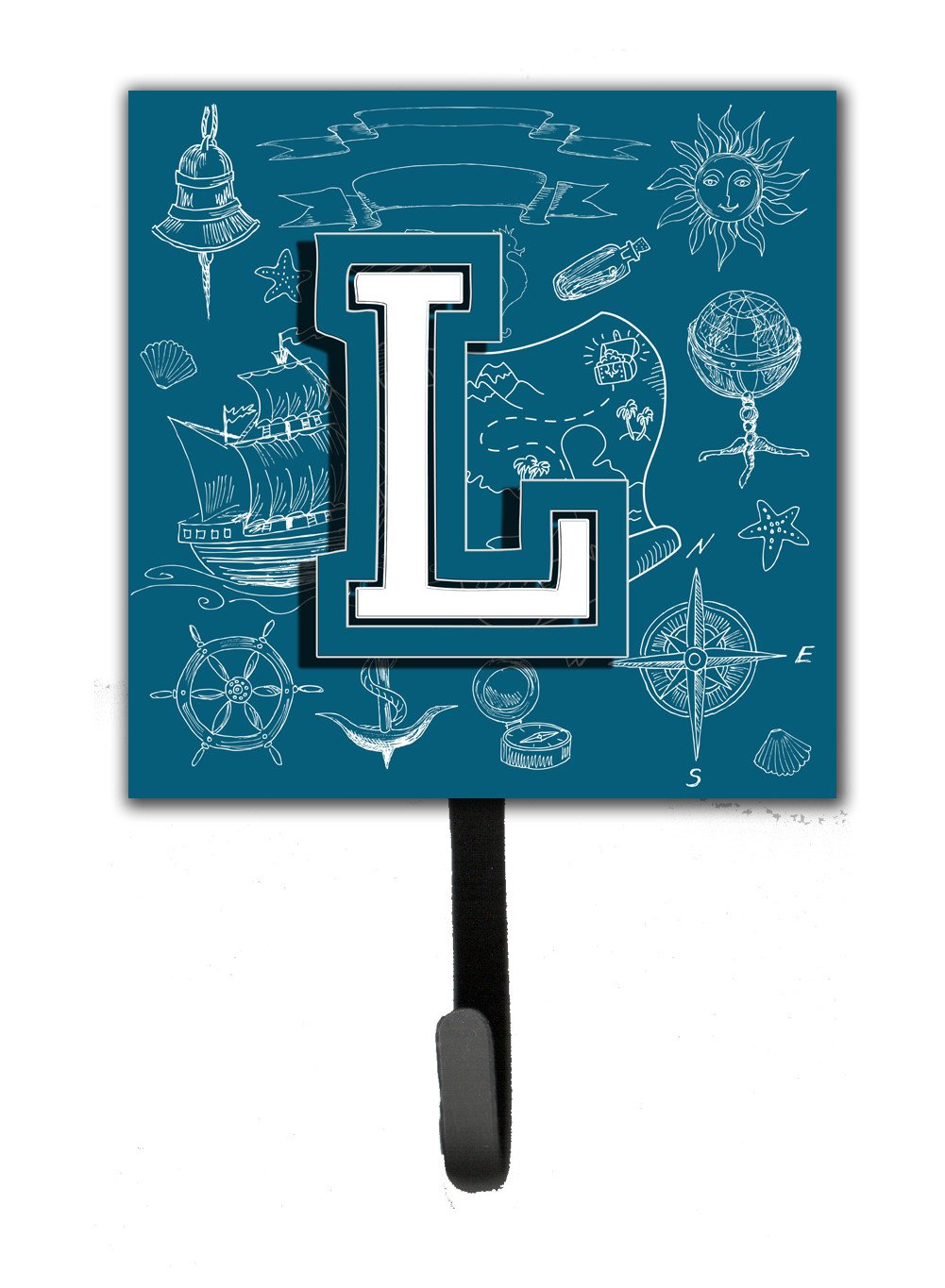 Letter L Sea Doodles Initial Alphabet Leash or Key Holder CJ2014-LSH4 by Caroline&#39;s Treasures