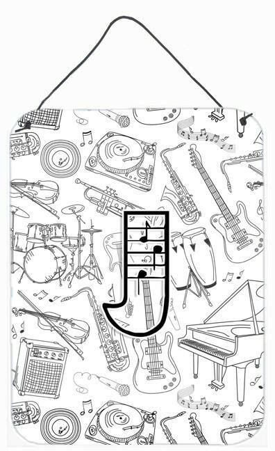 Caroline's Treasures Letter J Musical Note Letters Wall or Door Hanging Prints CJ2007-JDS1216