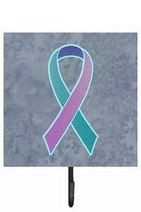 Teal, Pink and Blue Ribbon for Thyroid Cancer Awareness Leash or Key Holder AN1217SH4 by Caroline&#39;s Treasures