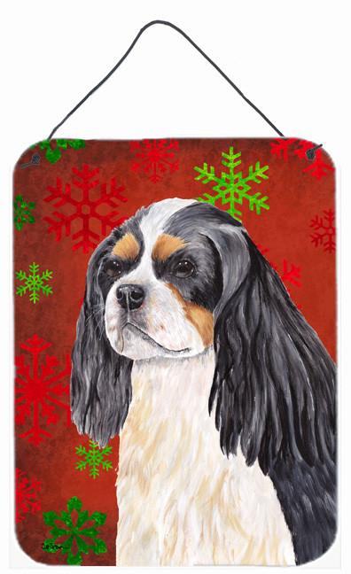 Cavalier Spaniel Red Snowflakes Holiday Christmas Wall or Door Hanging Prints by Caroline&#39;s Treasures