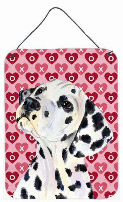 Dalmatian Hearts Love and Valentine&#39;s Day Portrait Wall or Door Hanging Prints by Caroline&#39;s Treasures