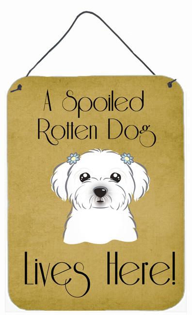 Maltese Spoiled Dog Lives Here Wall or Door Hanging Prints BB1456DS1216 by Caroline&#39;s Treasures