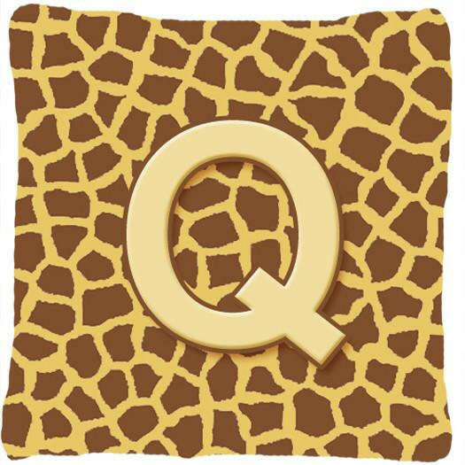 Monogram Initial Q Giraffe Decorative   Canvas Fabric Pillow CJ1025 - the-store.com