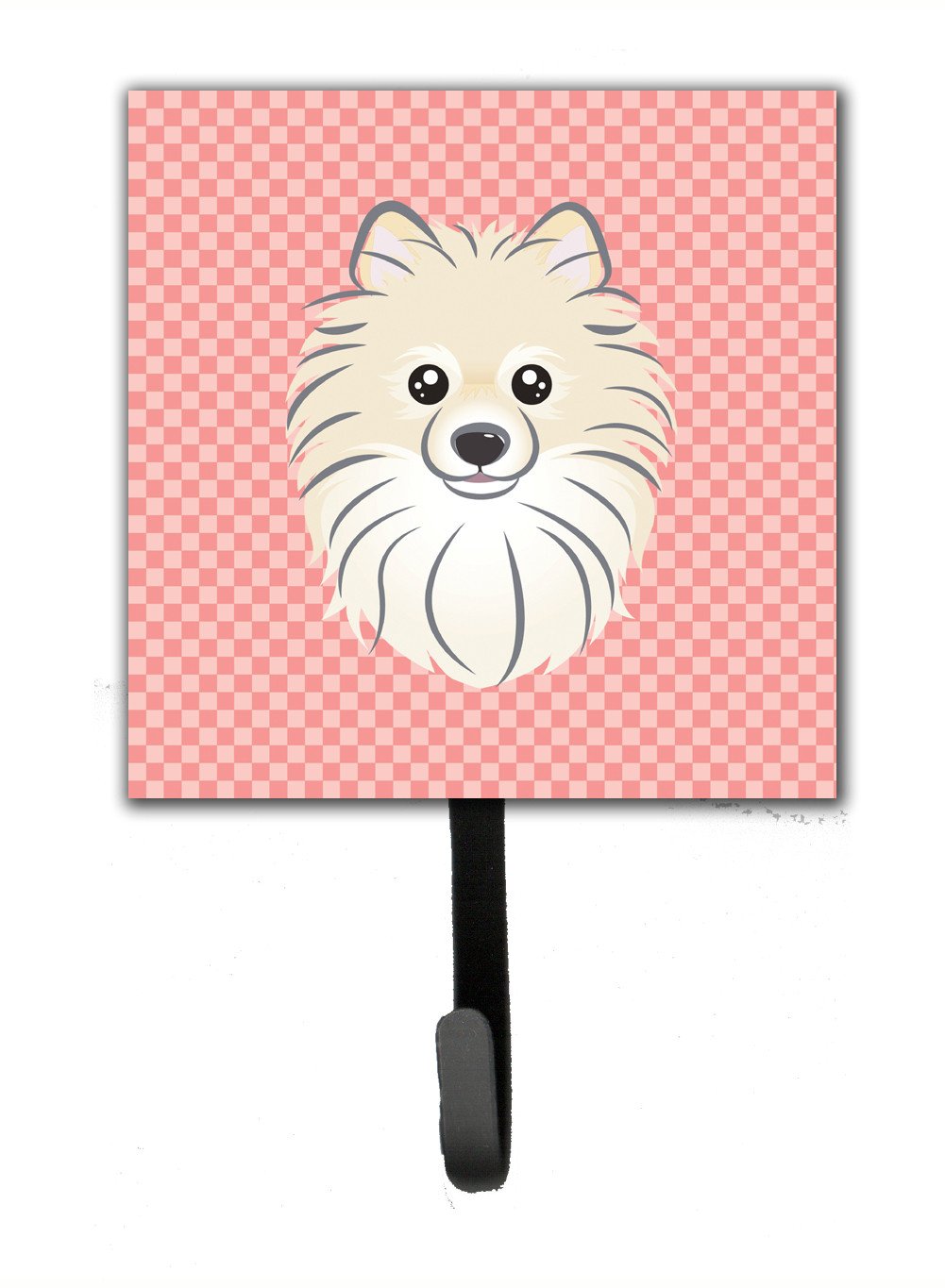 Caroline's Treasures Checkerboard Pink Pomeranian Leash or Key Holder BB1207SH4