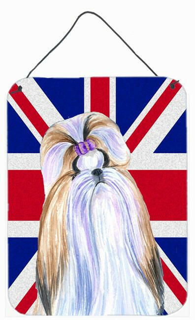 Shih Tzu with English Union Jack British Flag Wall or Door Hanging Prints SS4907DS1216 by Caroline&#39;s Treasures