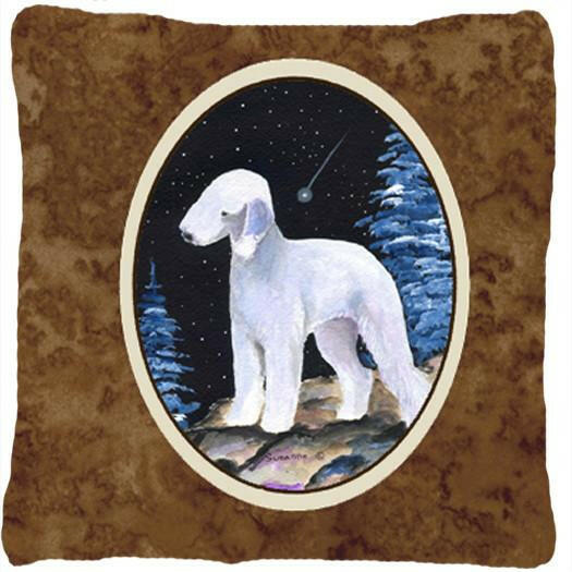 Starry Night Bedlington Terrier Decorative   Canvas Fabric Pillow by Caroline&#39;s Treasures