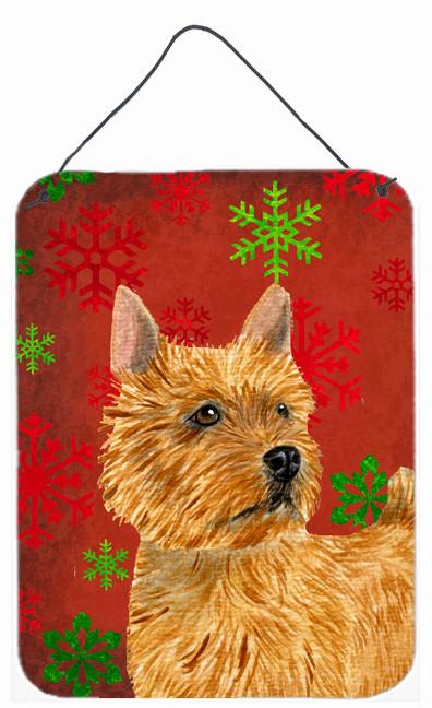 Norwich Terrier Red Snowflakes Holiday Christmas Wall or Door Hanging Prints by Caroline's Treasures
