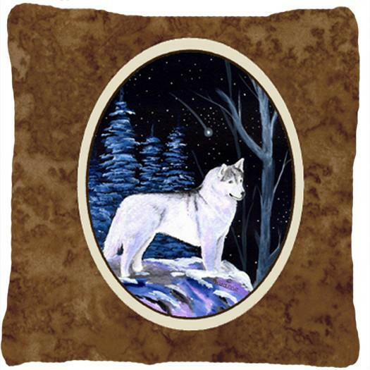 Starry Night Siberian Husky Decorative   Canvas Fabric Pillow by Caroline's Treasures