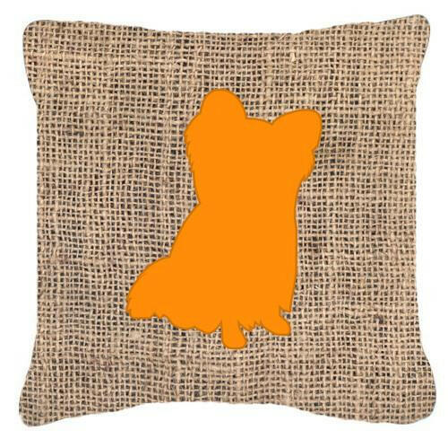Chihuahua Burlap and Orange   Canvas Fabric Decorative Pillow BB1115 - the-store.com